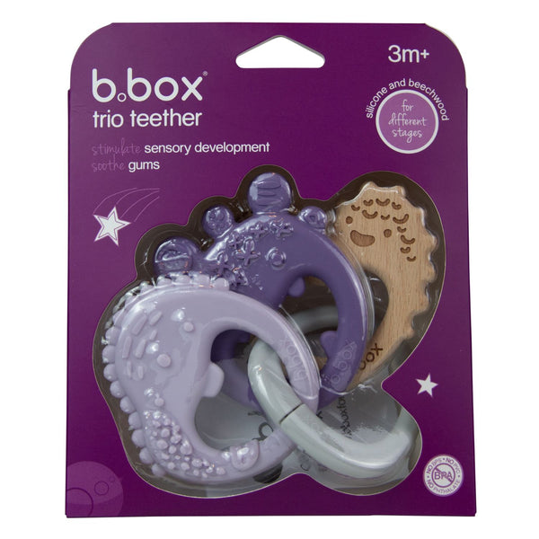 B Box Trio Teether - Peony Purple