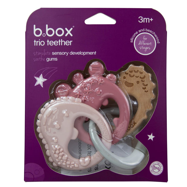B Box Trio Teether - Blush Pink