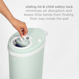 Ubbi Stainless Steel Diaper Pail with Child Safety Lock - Sage