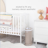 Ubbi Stainless Steel Diaper Pail with Child Safety Lock - Taupe