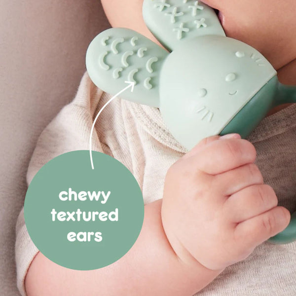 B Box Chill Plus Fill Bunny Teether - Sage Green