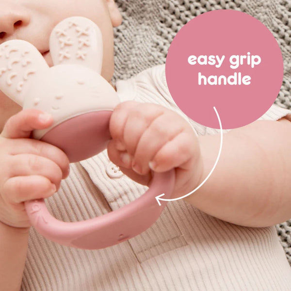 B Box Chill Plus Fill Bunny Teether - Blush Pink