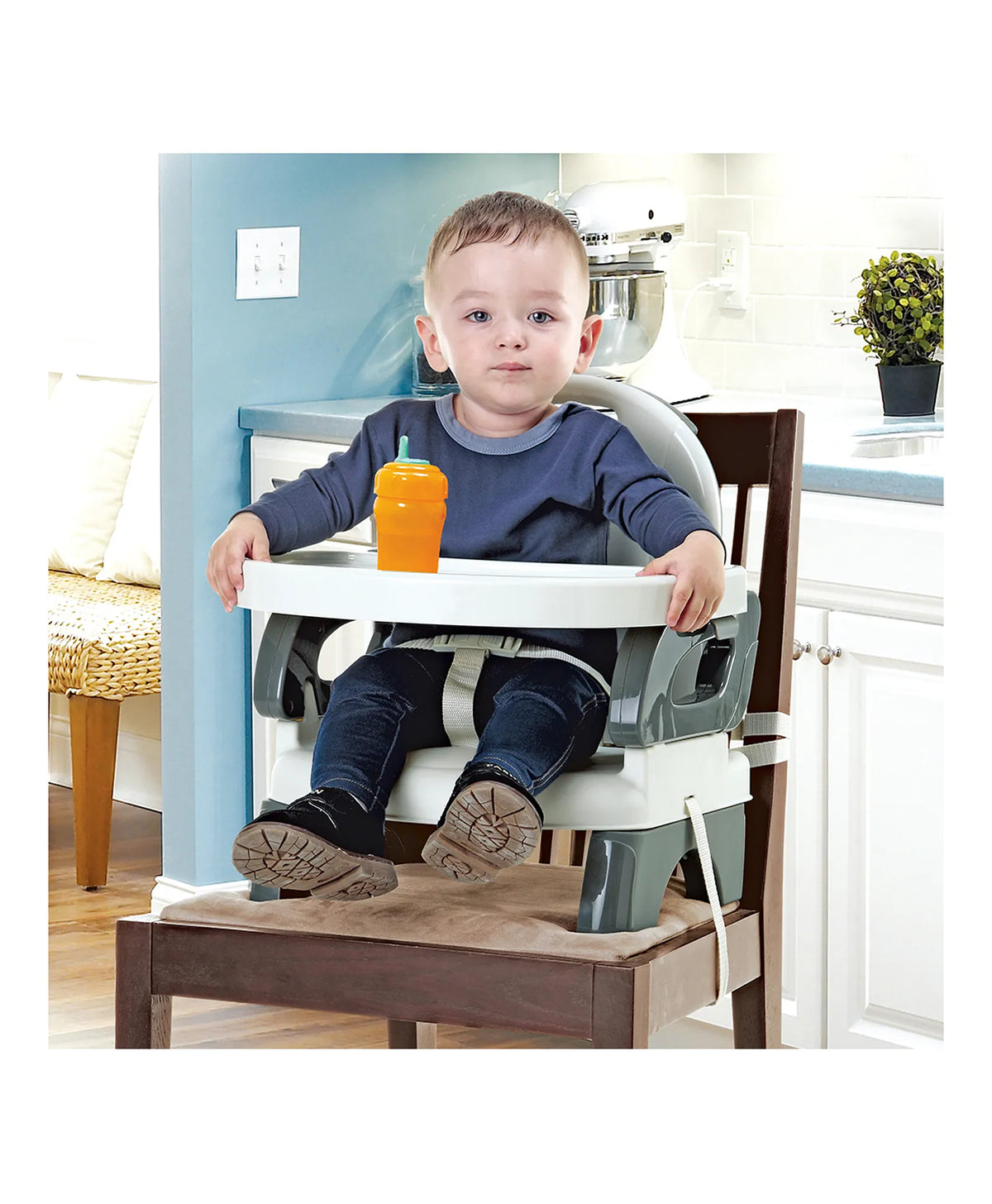 Mastela Folding Booster Seat with Tray 6M–4Y – Grey