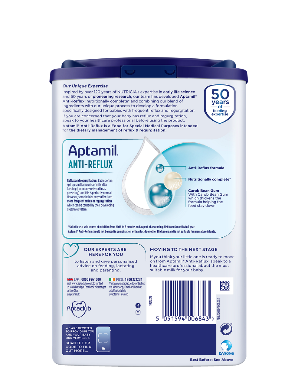 Aptamil Anti-Reflux Formula – From Birth to 12 Months, 800g