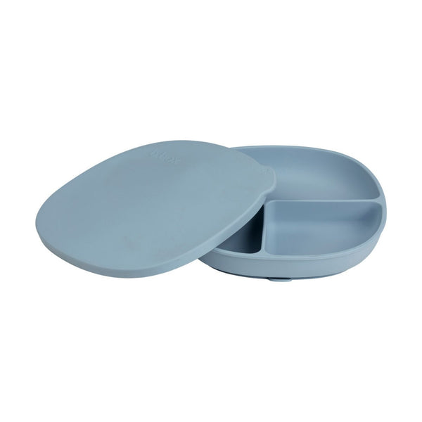 b.box Silicone Suction Plate with Lid β Ocean Blue | 6M+