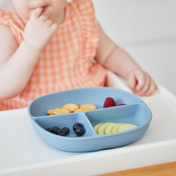 b.box Silicone Suction Plate with Lid β Ocean Blue | 6M+