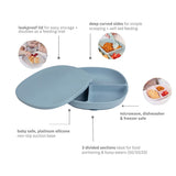 b.box Silicone Suction Plate with Lid β Ocean Blue | 6M+