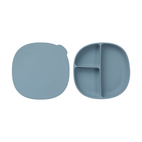 B Box Silicone Plate Plus Lid With Suction Base - Ocean Blue
