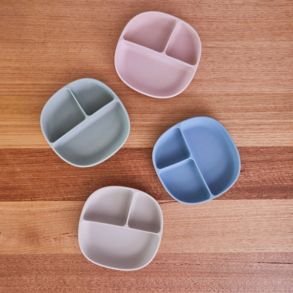 b.box Silicone Suction Plate with Lid β Ocean Blue | 6M+