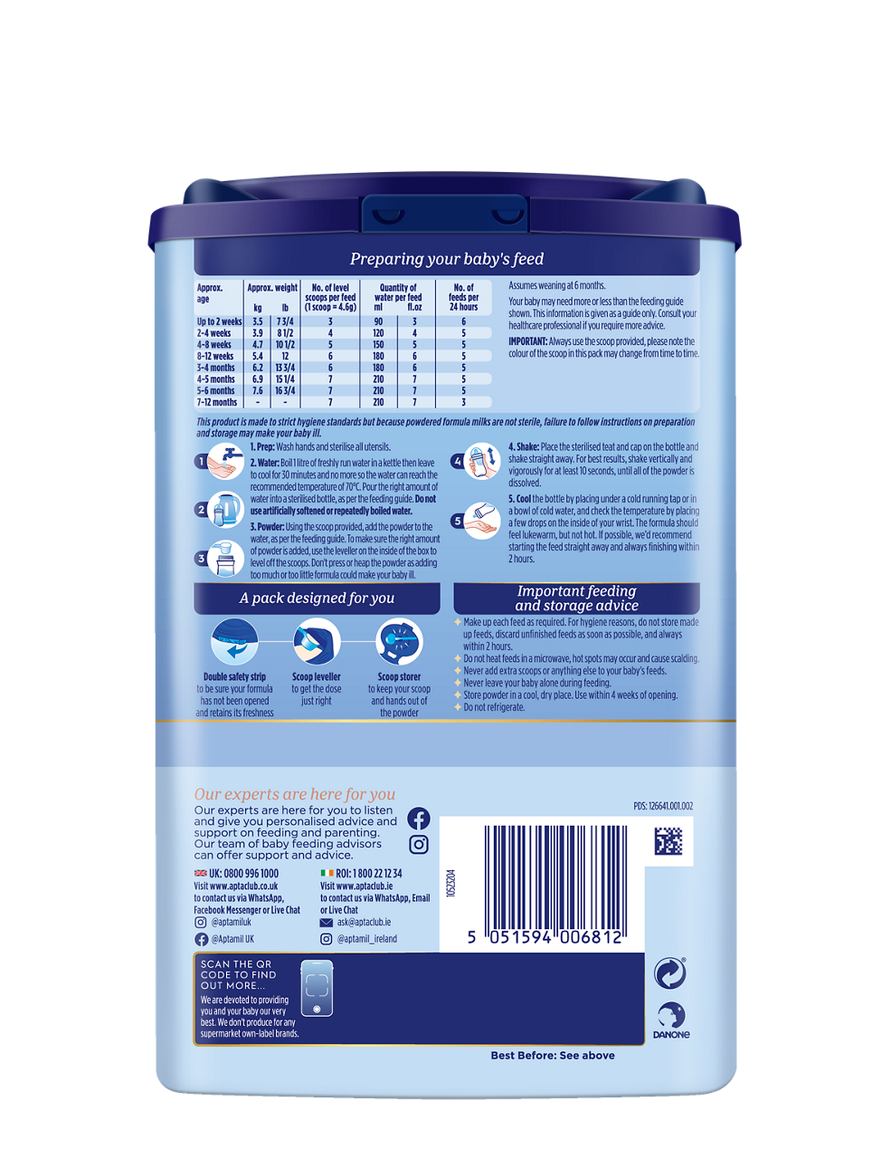 Aptamil First Infant Milk Stage 1 – From Birth, 800g