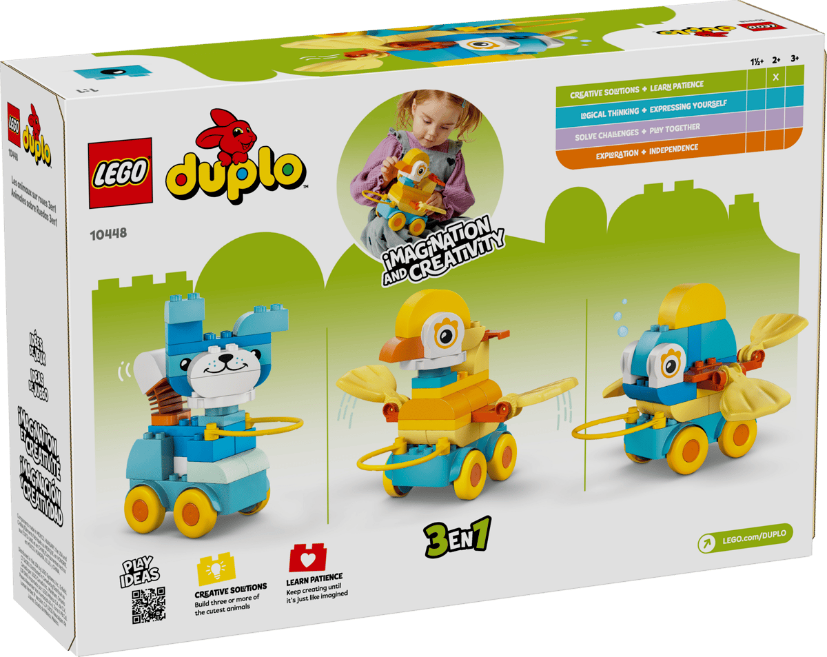 LEGO DUPLO 3in1 Animals on Wheels 58 Pieces Multicolour