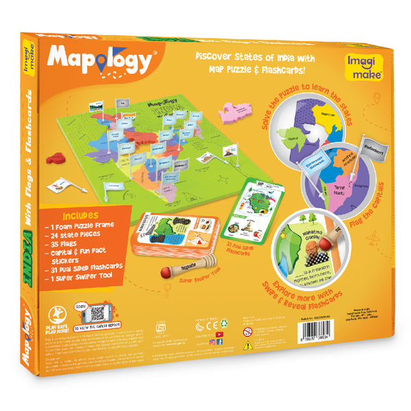 Mapology India With Flags and Flash Card