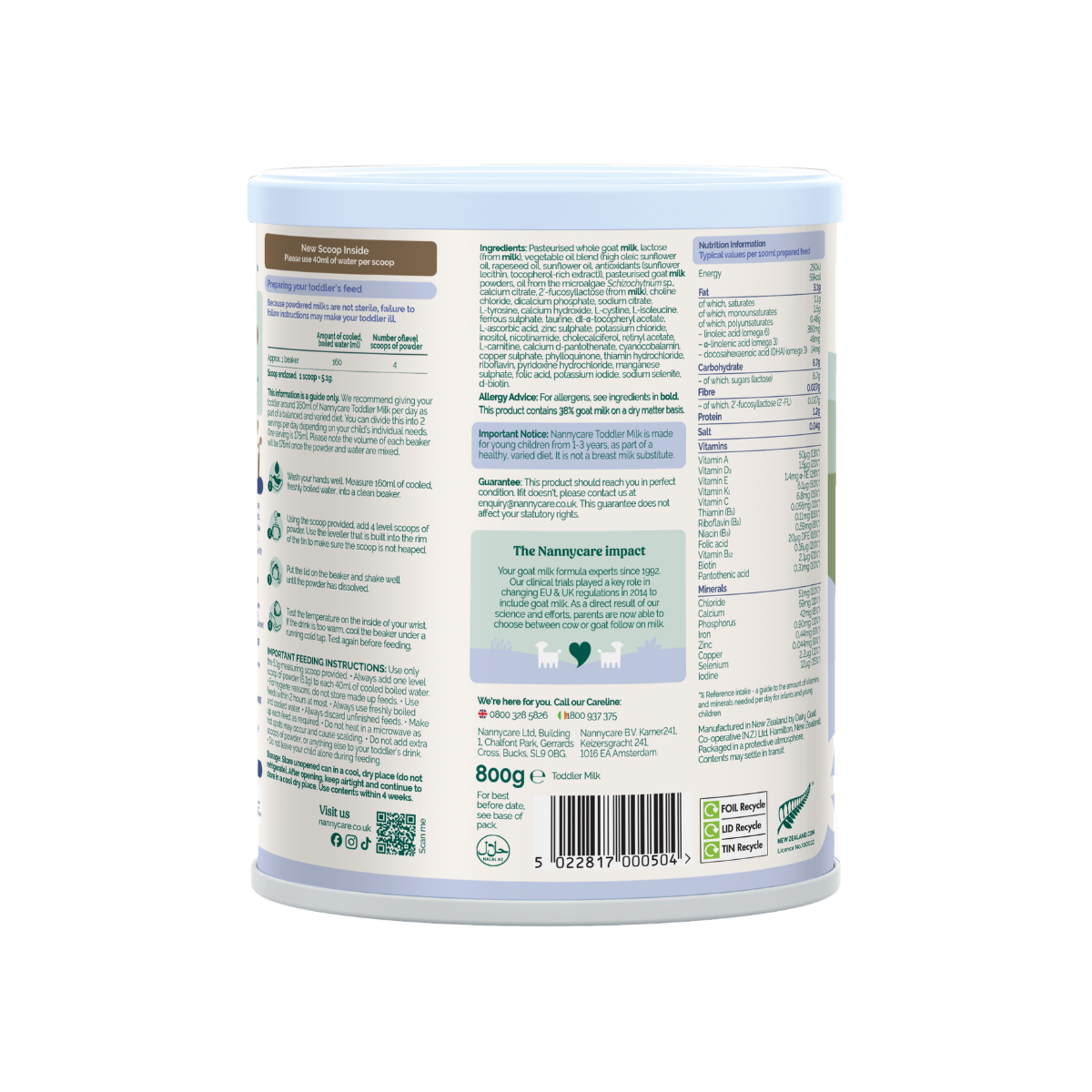 Nannycare Toddler Goat Milk Formula Stage 3 800g