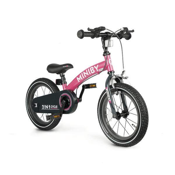 Qplay Miniby Air 3 in 1 Cycle (14 Inch) For 2.5 To 8Y - Pink