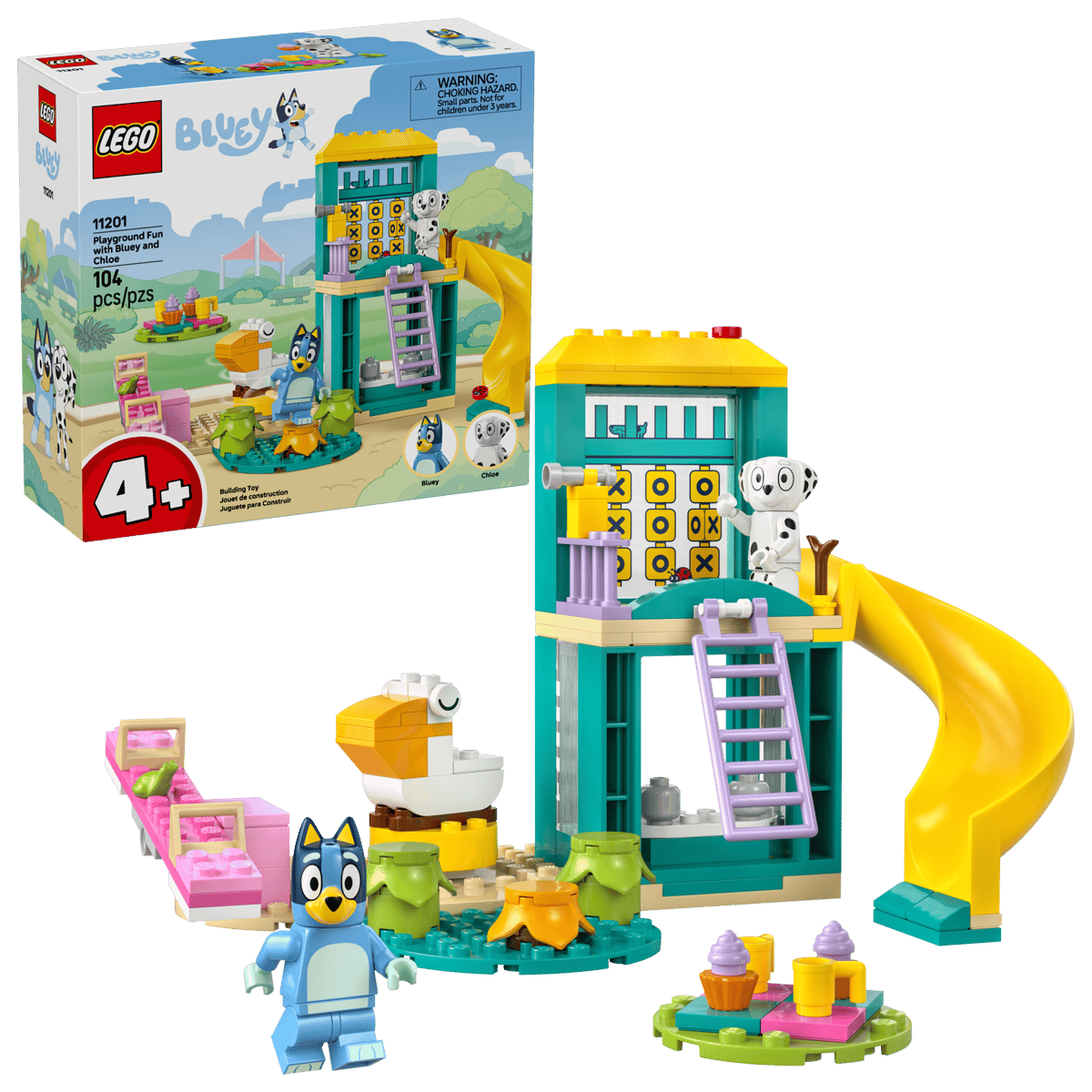 LEGO Bluey Playground Fun with Bluey and Chloe 104 Pieces 14 × 23 × 17 cm Multicolour