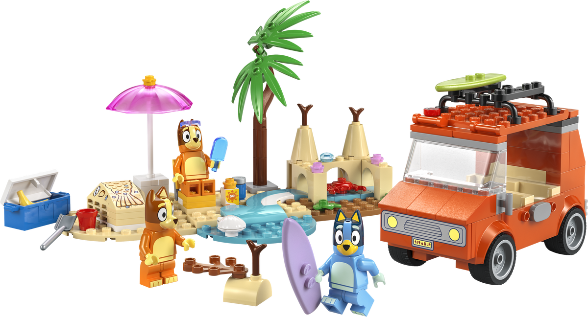 LEGO® Bluey: Bluey’s Beach & Family Car Trip, Preschool Toy Building Kit 11202 -4+