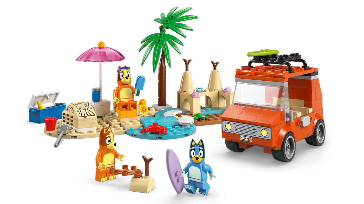 LEGO® Bluey: Bluey’s Beach & Family Car Trip, Preschool Toy Building Kit 11202 -4+