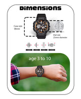 Spiky Eva6 Analog & Digital Sporty Watch - Black