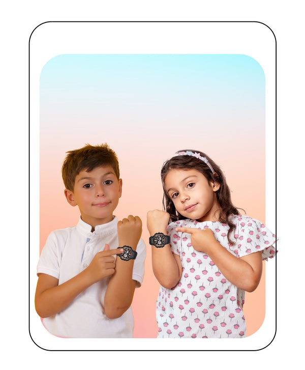 Spiky Eva6 Analog & Digital Sporty Watch - Black