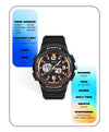 Spiky Eva6 Analog & Digital Sporty Watch - Black
