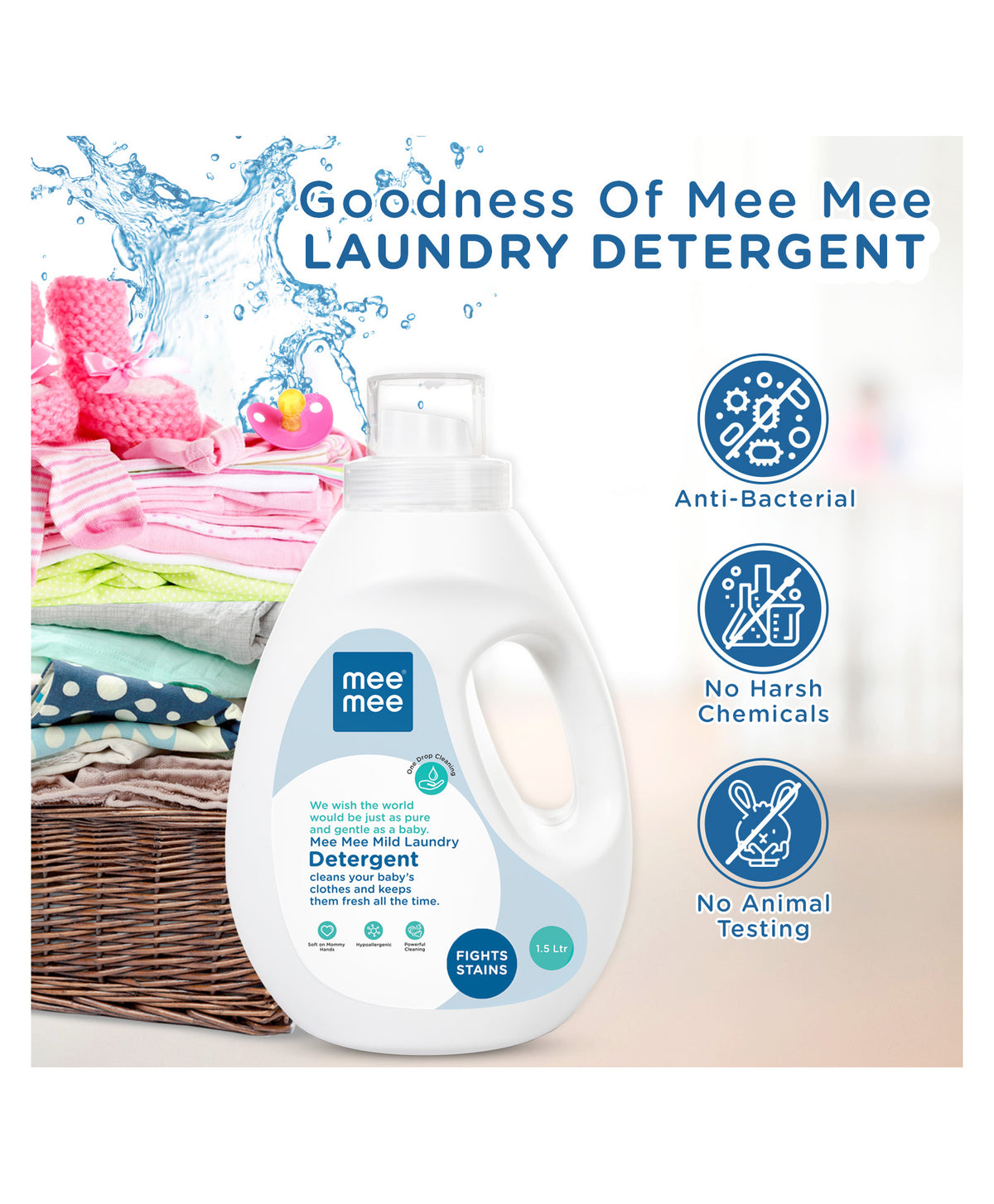 Mee Mee Mild Baby Liquid Laundry Detergent 1.5L