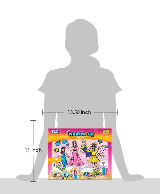 Imagimake Princess-Themed Window Art Craft Kit: 16-Piece Glass Painting Set