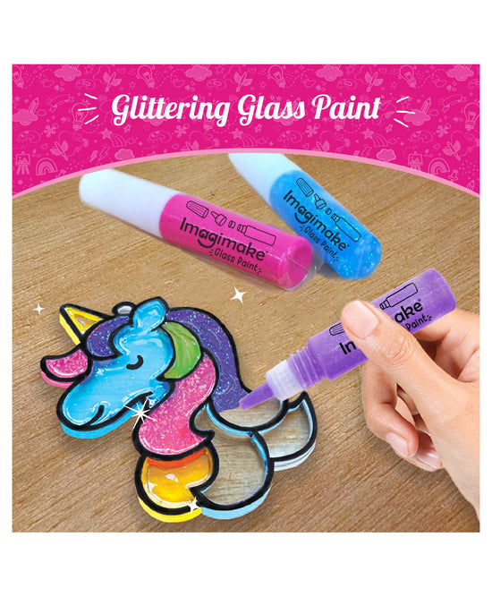 Imagimake Princess-Themed Window Art Craft Kit: 16-Piece Glass Painting Set