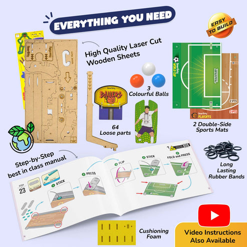 Smartivity Multi Sports Kit 3-in-1 DIY STEM Sports Game 6Y+