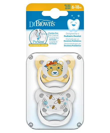 Dr. Brown's PreVent Butterfly Soother Pack of 2- Yellow