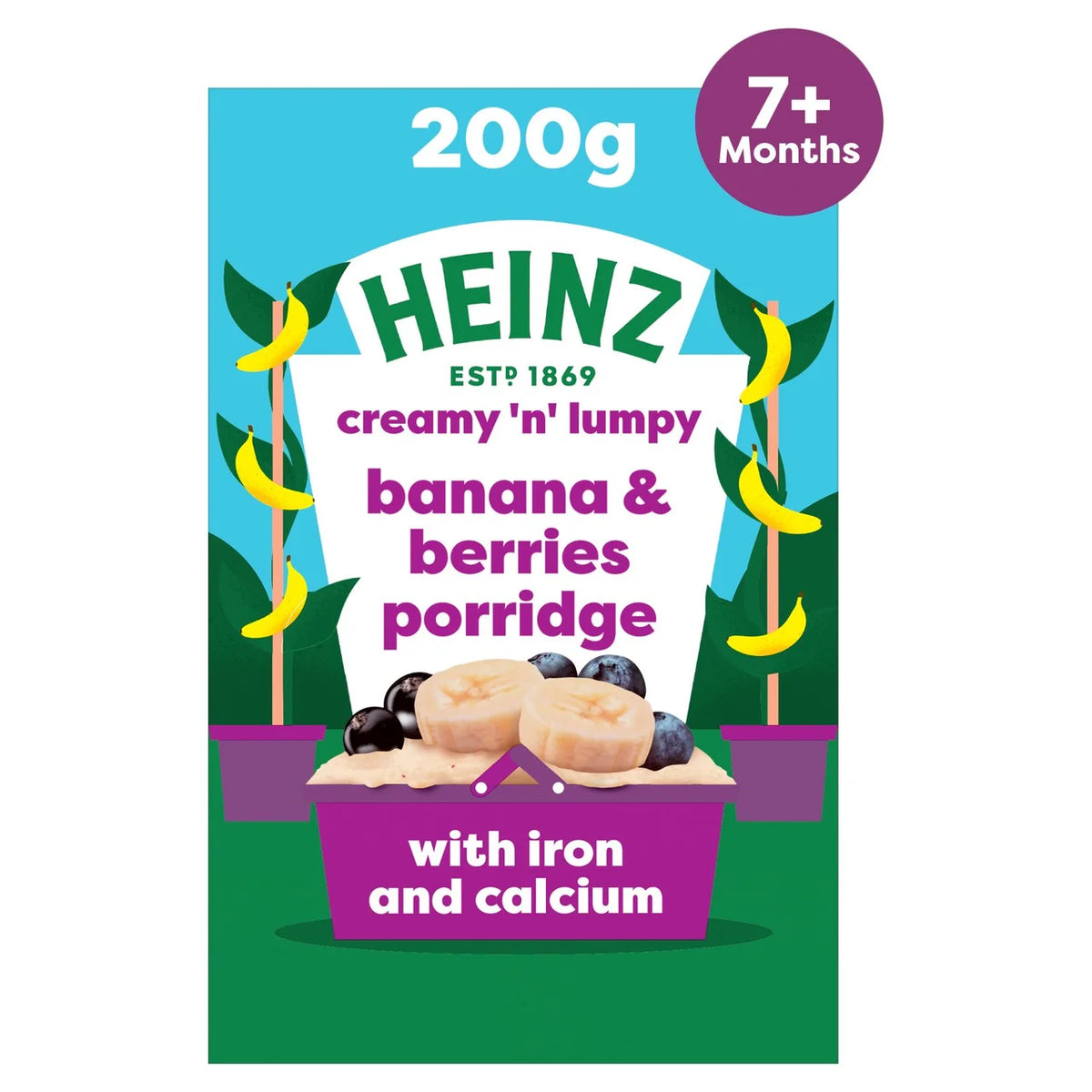 Heinz Banana & Berries Porridge Baby Food – 7+ Months, 200g