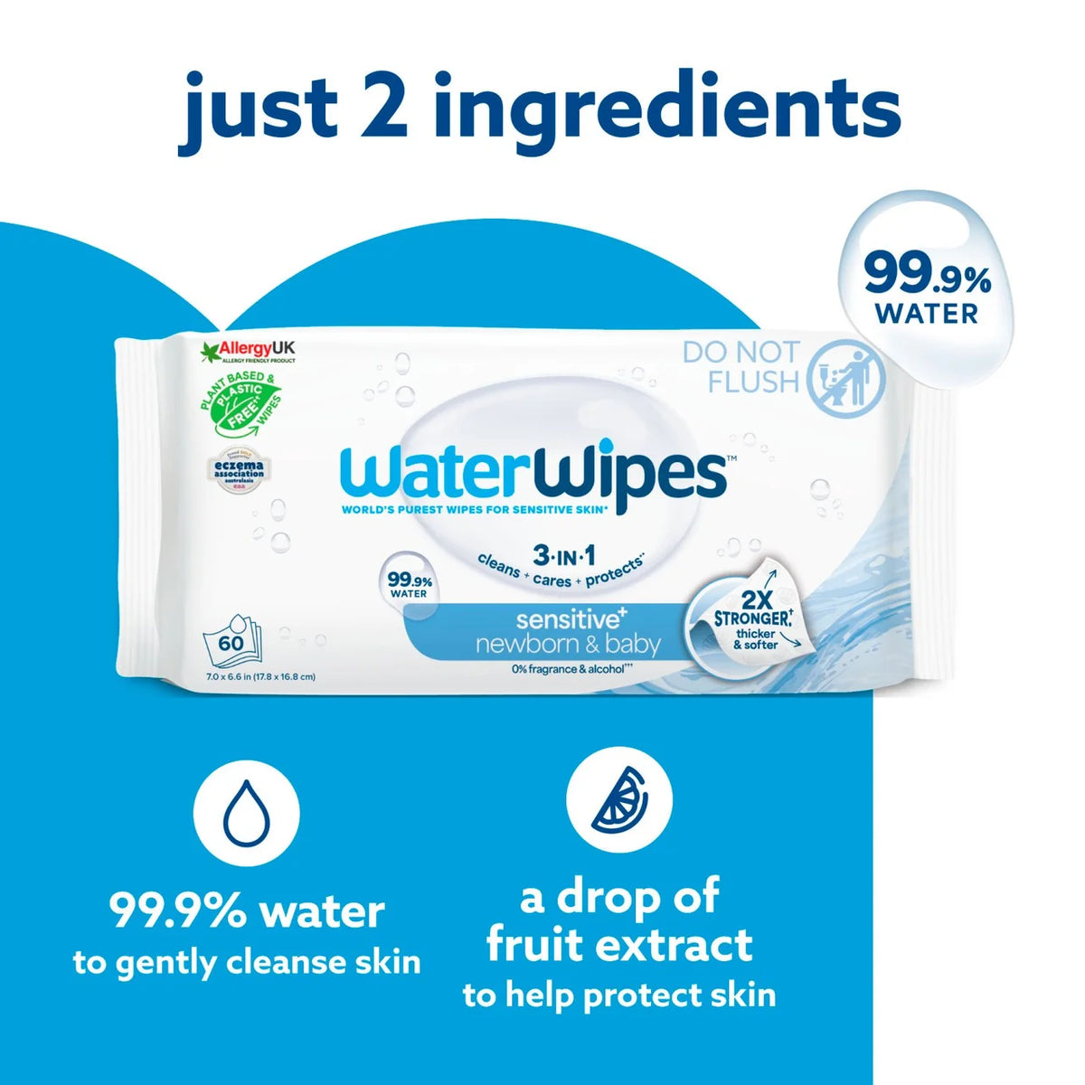 WaterWipes Original Baby Wipes 12 × 60 | 720 Wipes | Newborn & Sensitive Skin