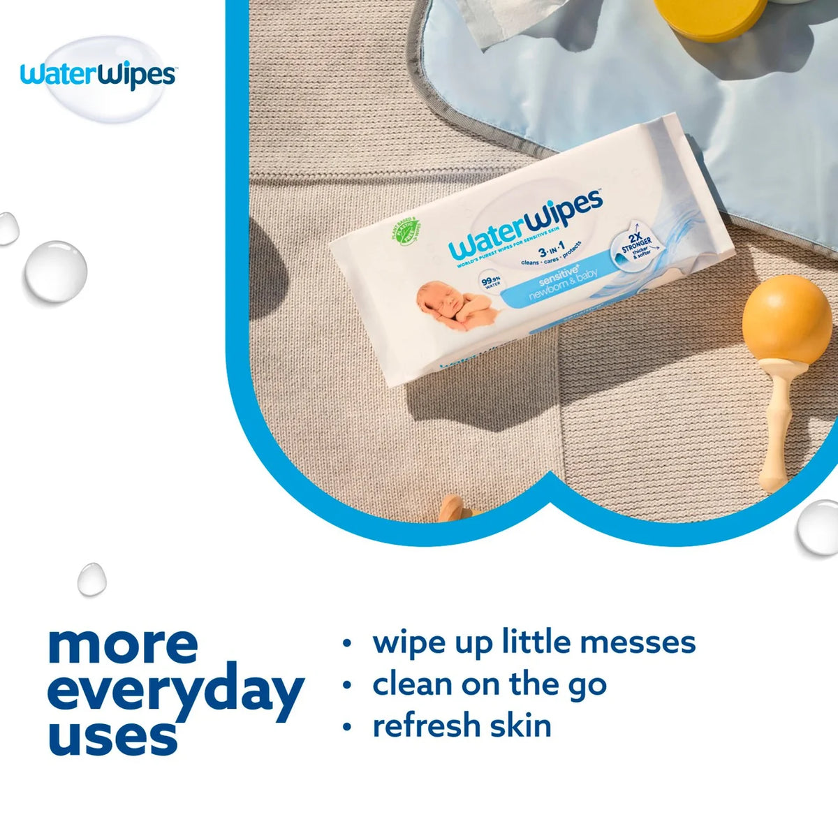 WaterWipes Original Baby Wipes 12 × 60 | 720 Wipes | Newborn & Sensitive Skin