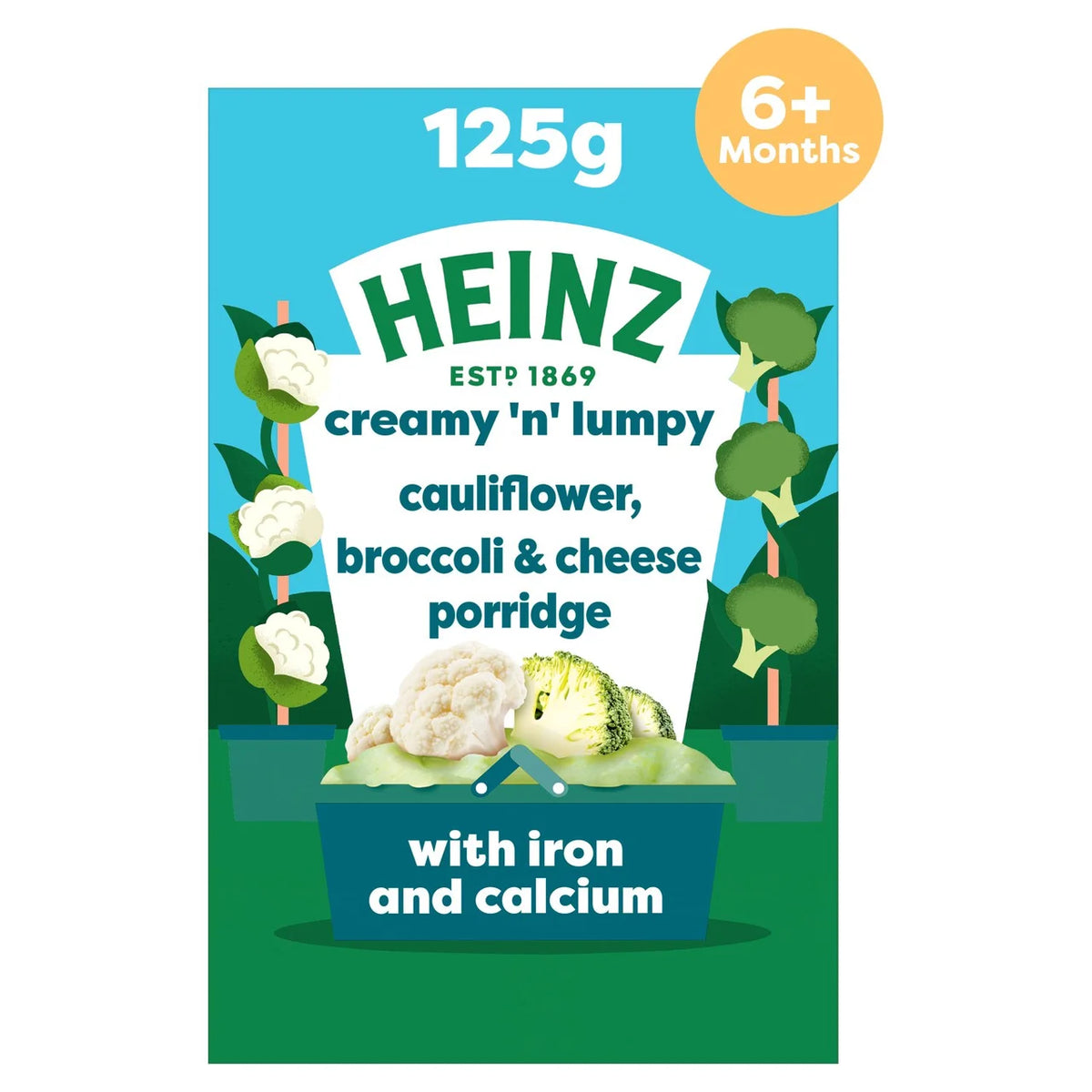 Heinz Cauliflower Broccoli & Cheese Porridge Baby Food – 6+ Months, 125g