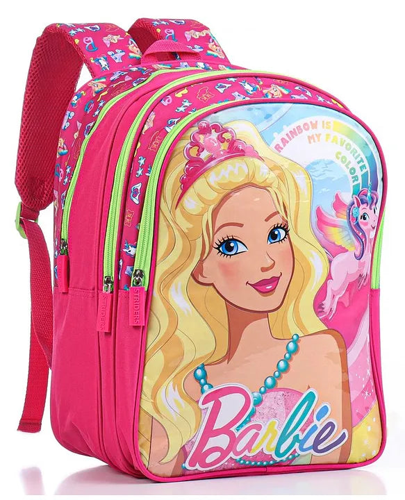 Striders School Bag for Kids Barbie 14" - Asorted Print