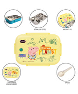Youp Stainless Steel Silicone Rings Kids Lunch Box - Pegga Pig