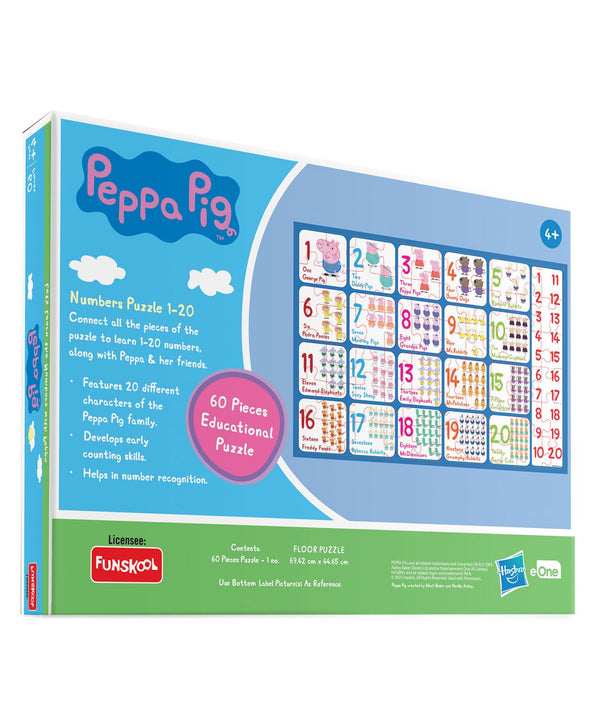 Funskool Peppa Numbers 1 To 20 Floor Puzzle - 60 Pieces
