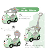 Dash Monkey 3 in 1 Ride on for Kids (2 Years Plus) Musical Push Car with Parental Handle