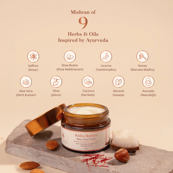 Baby Forest Khilta Mukhra Baby Face Cream with Saffron & Shea Butter – 50 g