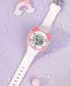 Spiky Eva12 Cat Shaped Sports Digital Watch - White