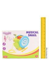 Giggles Pull Along Musical Toy Snail 12M+ – Multicolor