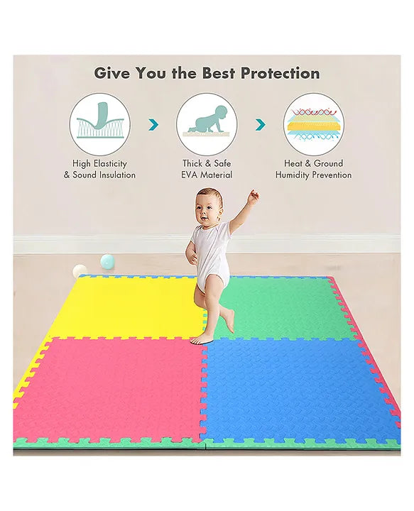 Jumprfit Interlocking EVA Floor Mat - Multicolor (Set of 4pcs) - 12mm