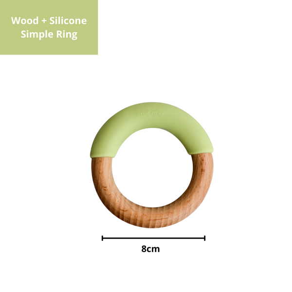 Little Rawr - Wood Silicone Simple Ring Green Lion