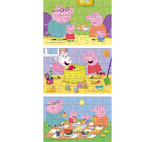 Frank Peppa Pig 3 Puzzles In 1 5Y+ 48Pcs