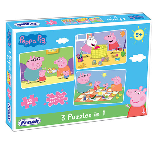 Frank Peppa Pig 3 Puzzles In 1 5Y+ 48Pcs