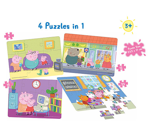 Frank Peppa Pig 4 Puzzles in 1 3Y+