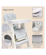 R for Rabbit Grow N Play 5-in-1 Convertible High Chair Standard Size White