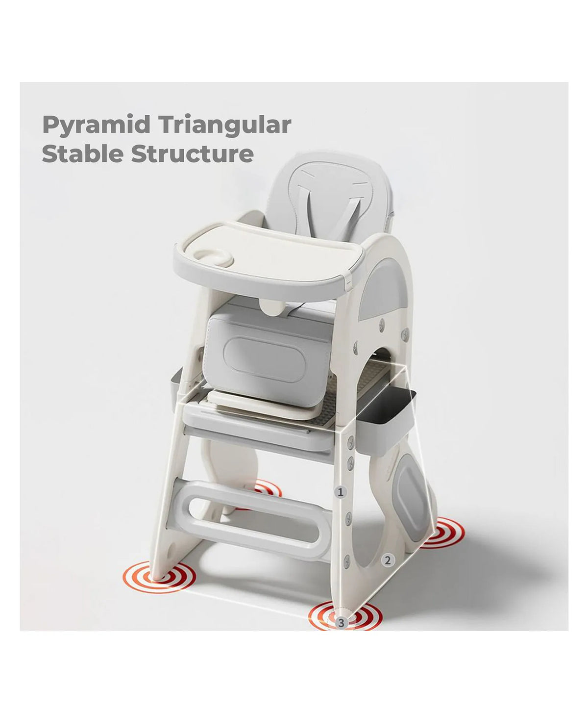 R for Rabbit Grow N Play 5-in-1 Convertible High Chair Standard Size White
