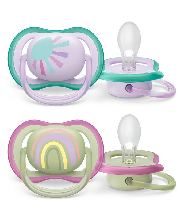 Philips Avent Ultra Air Soother 0-6Months - Green Purple (Pack Of 2)
