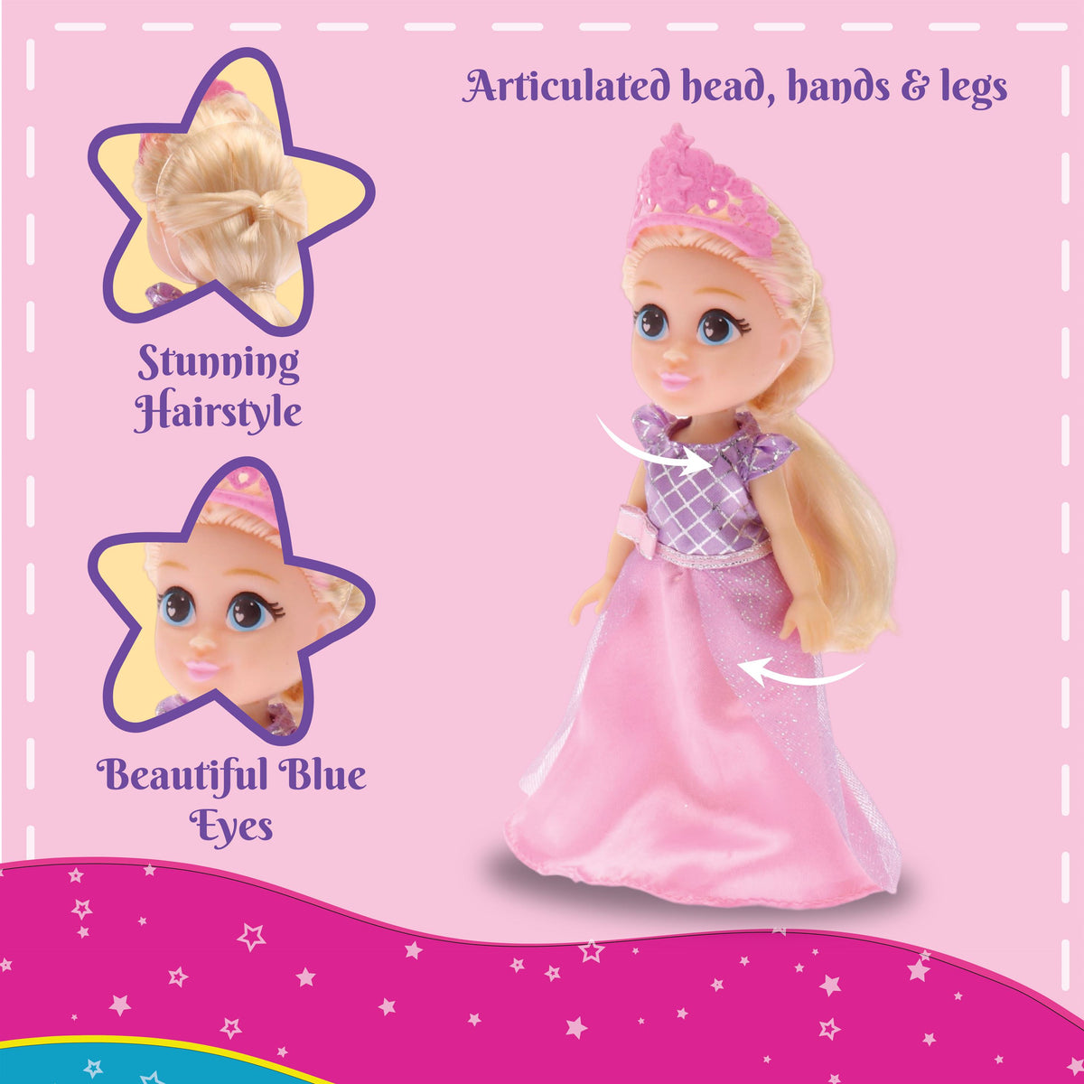 Li'l Diva Princess Fiona Doll 6 Inch Multicolor