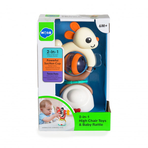 Hola 2 In 1 High Chair Toys & Baby Rattle Rabbit